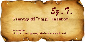 Szentgyörgyi Talabor névjegykártya